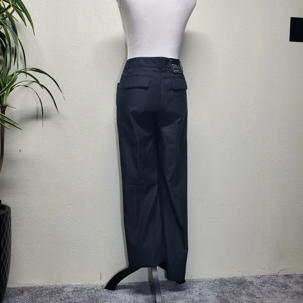 Banana Republic Martin Fit Black Pinstripe Straight Leg Pants Size 10